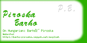 piroska barho business card